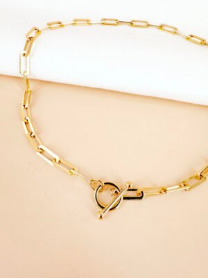 Collier chaîne union fermoir maillon en acier inoxydable