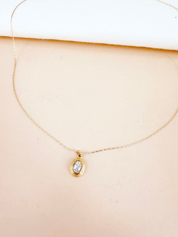 Collier pendentif strass en acier inoxydable 316L