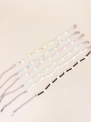 Bracelet perles fait main motif fleurs
