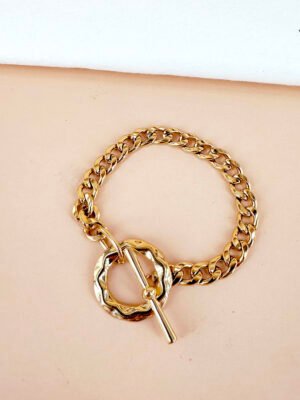 Bracelet union grand maillon cercle en acier inoxydable
