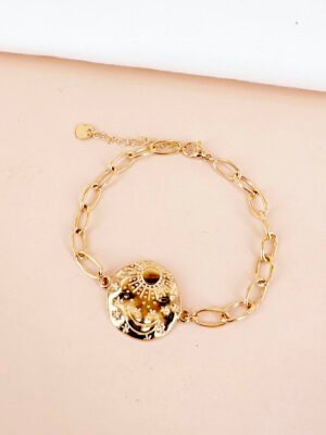 Bracelet médaillon planète en acier inoxydable