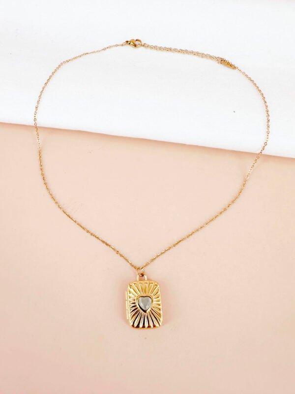 Collier pendentif coeur ouvrant en acier inoxydable 316L – Image 2