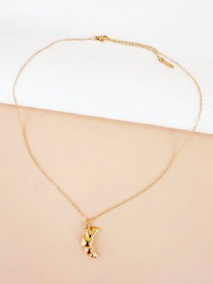 Collier pendentif croissant en acier inoxydable 316L