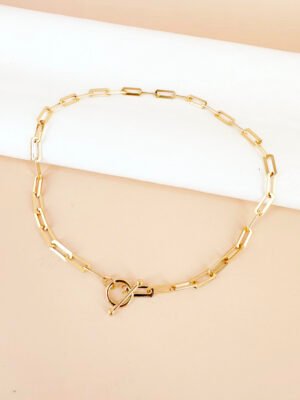 Collier chaîne union fermoir maillon en acier inoxydable