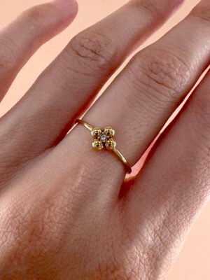 Bague fleur en acier inoxydable 316L