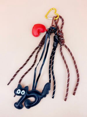 Porte clés de sac, grigris, breloques chat noir