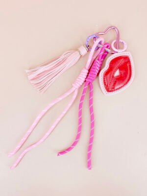 Porte clés de sac, grigris, breloques bouche rouge
