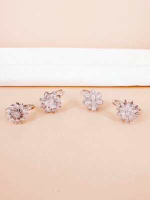 4 bagues anti stress argent (modèle aléatoire)