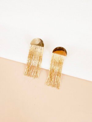 Boucles d’oreilles pendants dorées en acier inoxydable