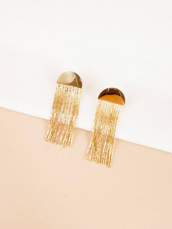 Boucles d'oreilles pendants dorées en acier inoxydable
