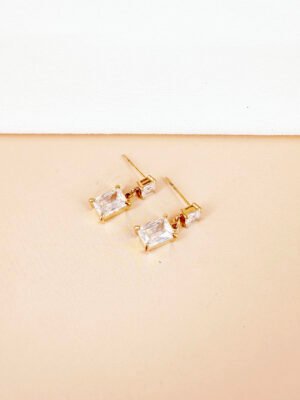 Boucles d’oreilles pendantes strass en acier inoxydable
