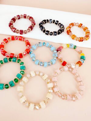 Bracelet perles et résines – Lot de 12