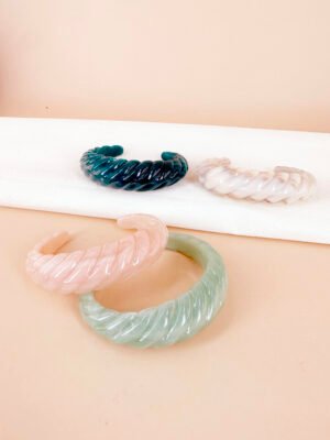 Bracelet jonc résine torsade – Lot de 4