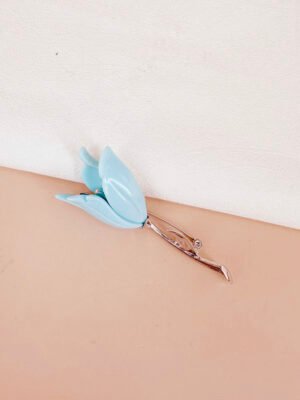 Broche tulipe bleue