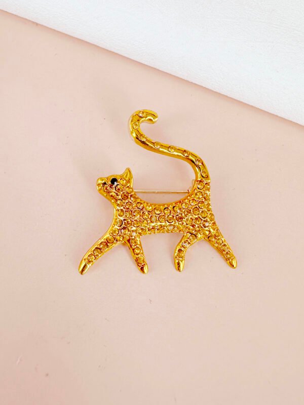 Broche chat doré