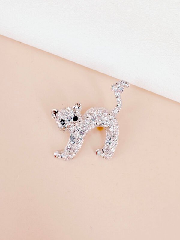 Broche chat argent
