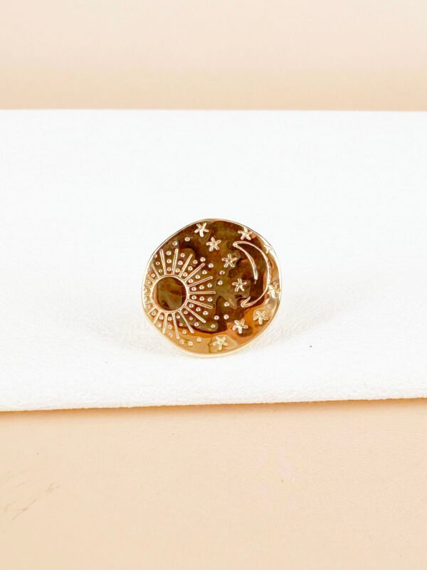 Bague médaillon Astre en acier inoxydable