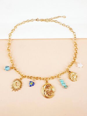 Collier breloques Céleste en acier inoxydable