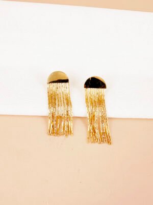 Boucles d’oreilles pendants dorées en acier inoxydable