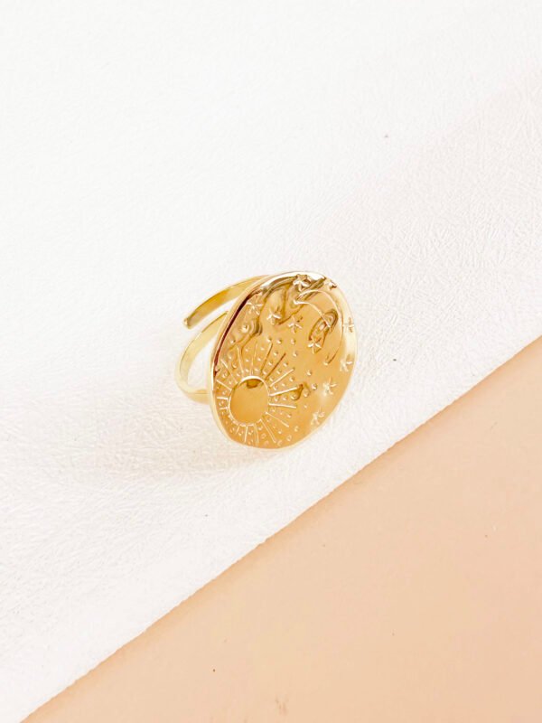 Bague médaillon Astre en acier inoxydable – Image 2