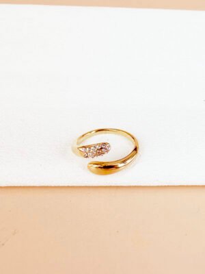 Bague superposition strass en acier inoxydable