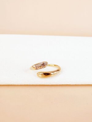 Bague superposition strass en acier inoxydable
