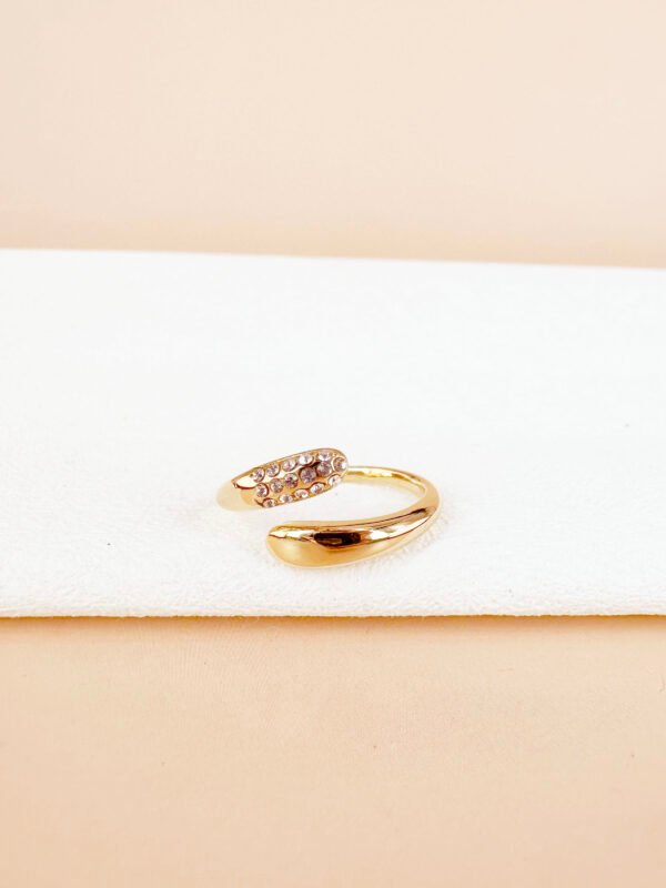 Bague superposition strass en acier inoxydable