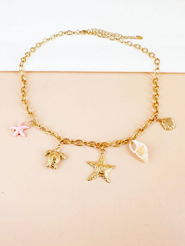 Collier Océan, coquillages tortue en acier inoxydable – Image 2