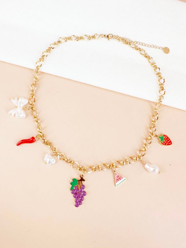 Collier breloques fruits en acier inoxydable – Image 2