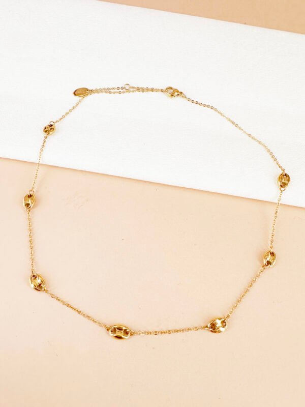 Collier chaîne fine avec maillon en acier inoxydable – Image 2