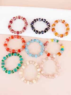 Bracelet perles et résines – Lot de 12