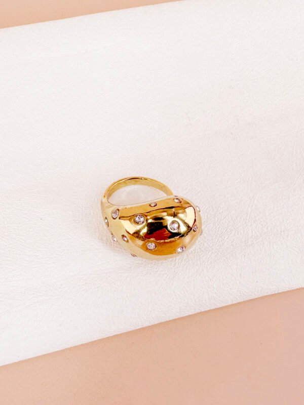 Bague jonc avec strass en acier inoxydable – Image 2