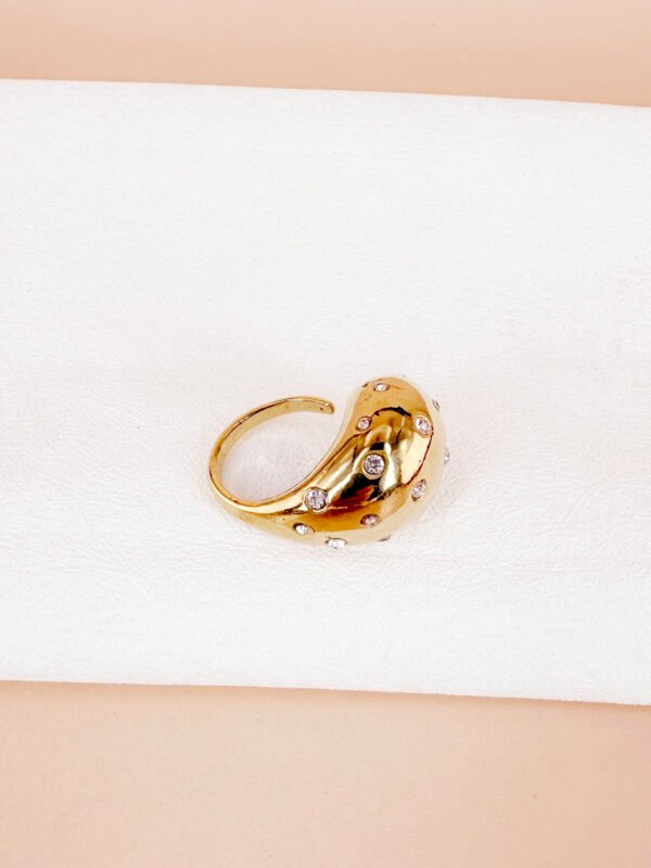 Bague jonc avec strass en acier inoxydable – Image 3