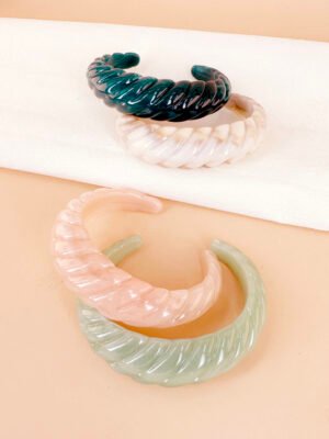 Bracelet jonc résine torsade – Lot de 4