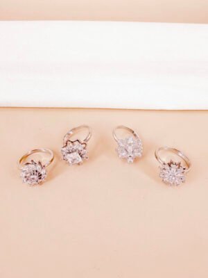 4 bagues anti stress argent (modèle aléatoire)
