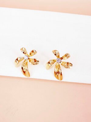 Boucles d’oreilles fleurs en acier inoxydable