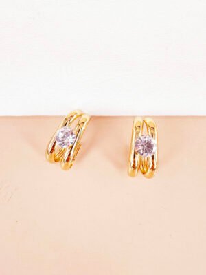 Boucles d’oreilles strass en acier inoxydable