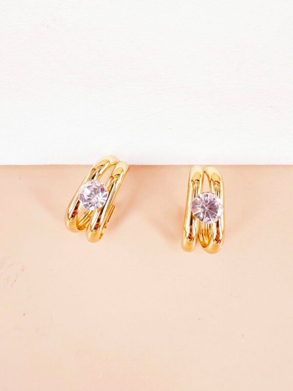 Boucles d'oreilles strass en acier inoxydable