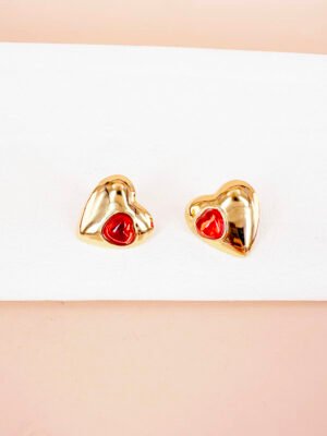 Boucles d’oreilles coeur en acier inoxydable