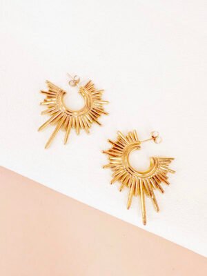 Boucles d’oreilles rayons en acier inoxydable