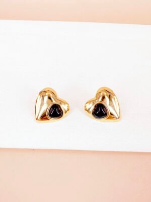 Boucles d’oreilles coeur en acier inoxydable
