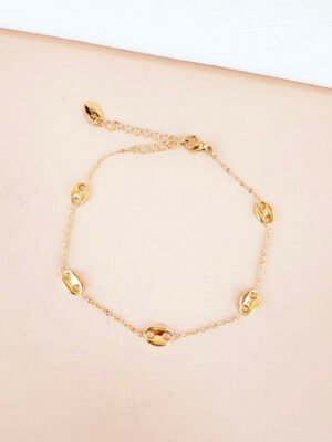 Bracelet maille grain de café en acier inoxydable