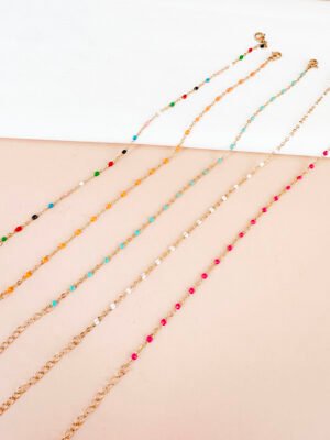 Bracelet chaîne cheville colorée en acier inoxydable