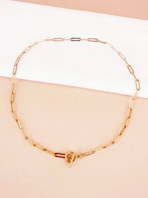 Collier chaîne maille avec fermoir en acier inoxydable
