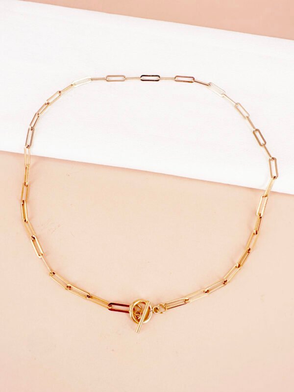 Collier chaîne maille avec fermoir en acier inoxydable