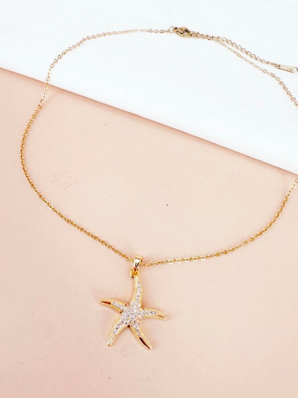 Collier pendentif étoile de mer en acier inoxydable