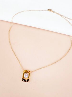 Collier pendentif coeur en acier inoxydable