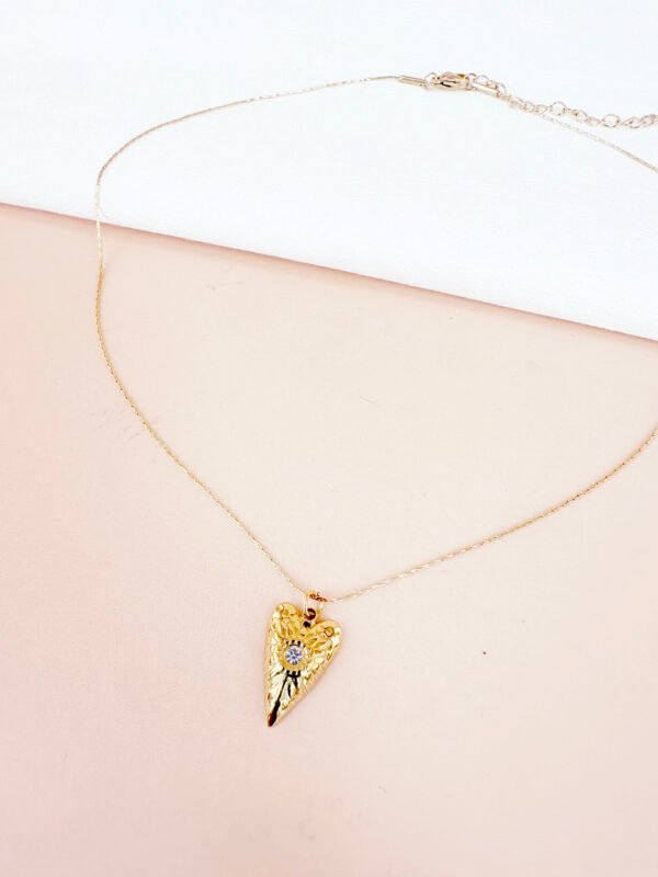 Collier pendentif coeur en acier inoxydable