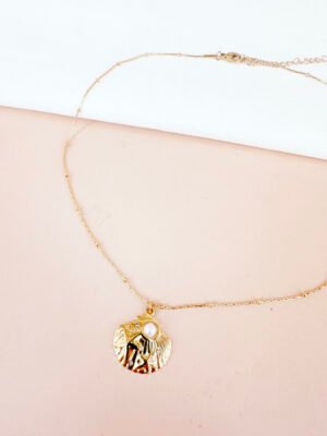 Collier pendentif coquillage en acier inoxydable