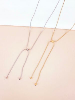 Collier chaîne serpent long coulissant réglable en acier inoxydable